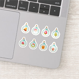 Christmas ball ornaments sticker collection