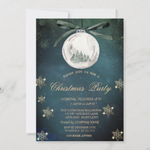 Christmas Ball,Pine Tree Snowflakes Company Party  Invitation