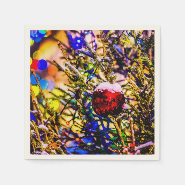 Christmas Ball Red Napkin (Front)