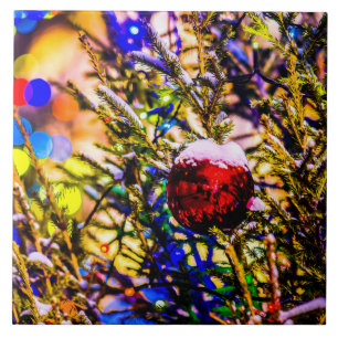 Christmas Ball Red Tile