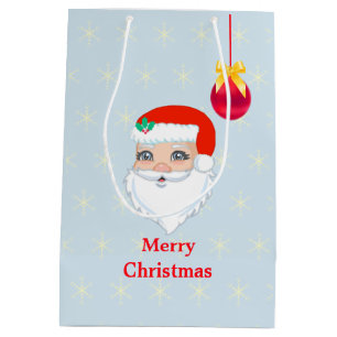 Christmas Ball & Santa Claus Medium Gift Bag