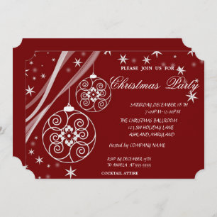 Christmas Ball Snowflakes,CorporateChristmas Party Invitation