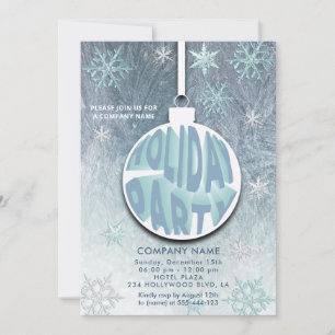 Christmas ball snowflakes typography holiday party invitation