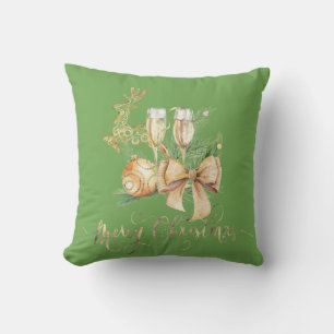 Christmas Ball,Wine Glass,Reindeer,Bow Cushion