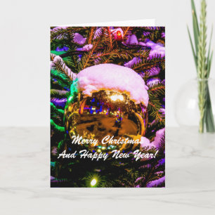 Christmas Ball Yellow Holiday Card