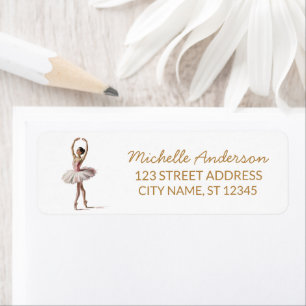 Christmas ballet Ballerina dancer Return Address Label