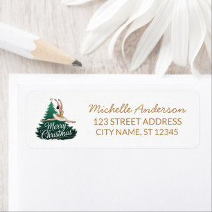 Christmas ballet Ballerina dancer Return Address  Label