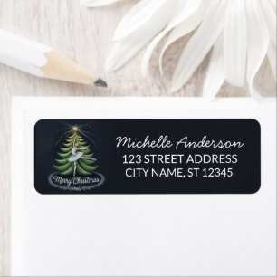 Christmas ballet Ballerina dancer Return Address  Label
