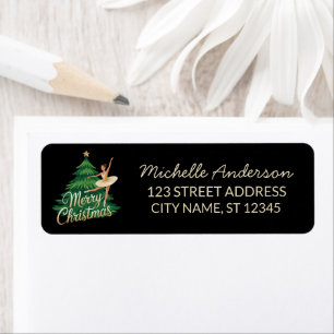 Christmas ballet Ballerina dancer Return Address  Return Address Label