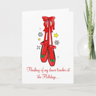 Christmas Ballet Shoes Dance Teacher Card