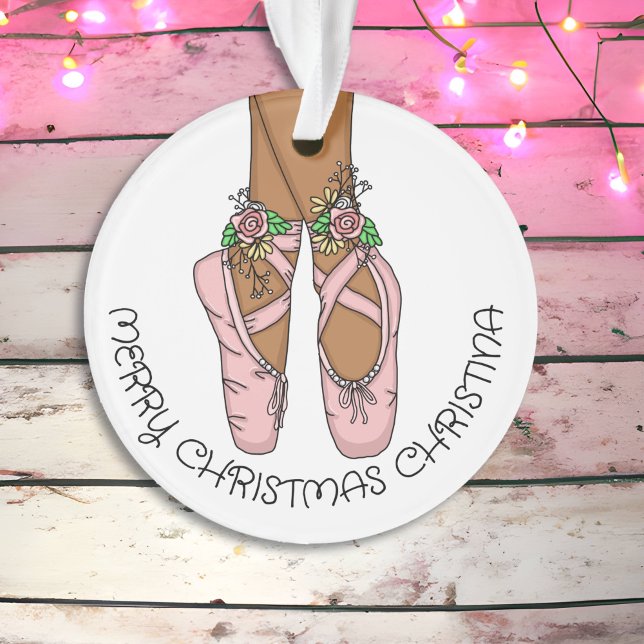 Christmas Ballet Slippers Personalised  Ceramic Or Ornament (Creator Uploaded)