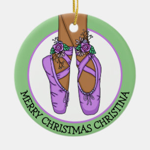 Christmas Ballet Slippers Personalised Ceramic Ornament