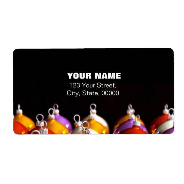 Christmas' Balls 3D Art Custom Address Labels (Front)