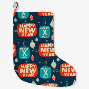 Christmas balls and ornaments vintage pattern back small christmas stocking