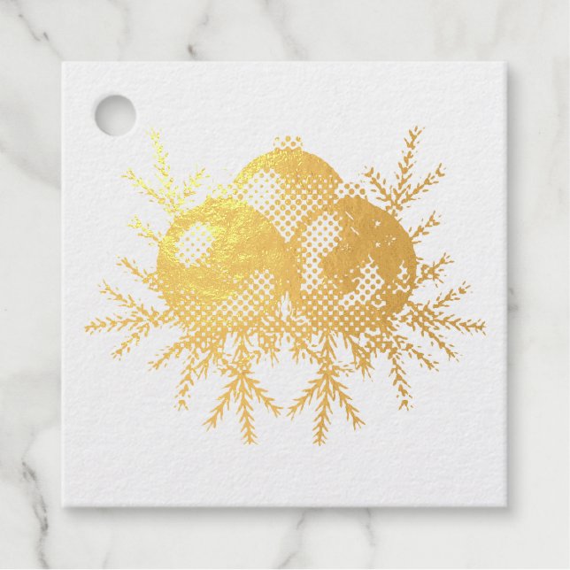 Christmas Balls and Twigs Favour Tags (Front)