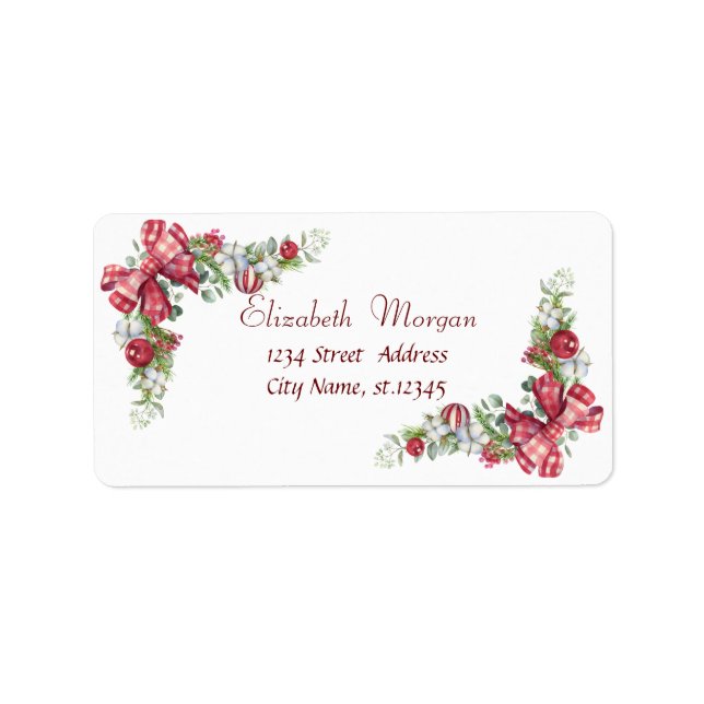 Christmas Balls,Bow Holiday   Label (Front)