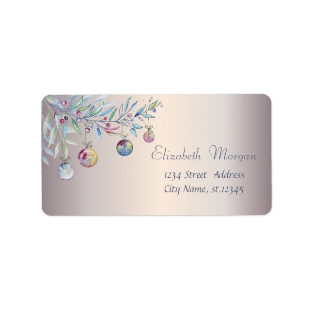 Christmas Balls Branch Holiday  Label (Front)