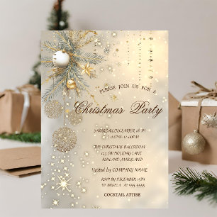 Christmas Balls,Branches Christmas Party Invitation