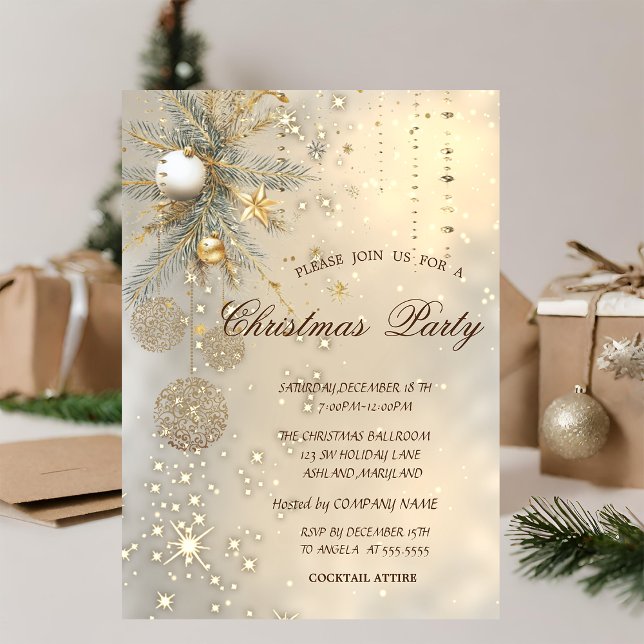  Christmas Balls,Branches Christmas Party Invitation (Creator Uploaded)