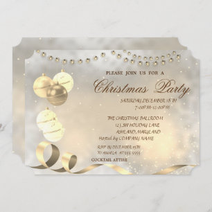 Christmas Balls,Corporate Christmas Party Invitation