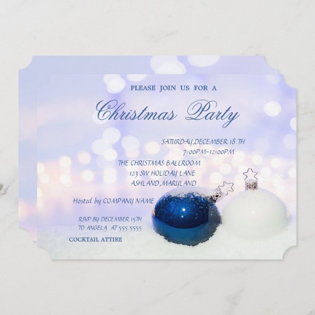 Christmas Balls,Corporate Christmas Party Invitation (Front/Back)