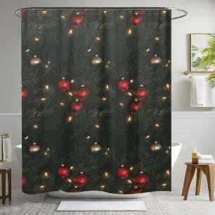 Christmas Balls Decor Shower Curtains