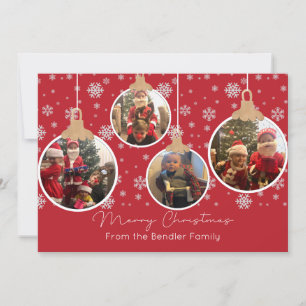 Christmas Balls Four Photo Card