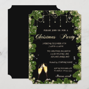 Christmas Balls, Glass, Company Christmas Party Invitation