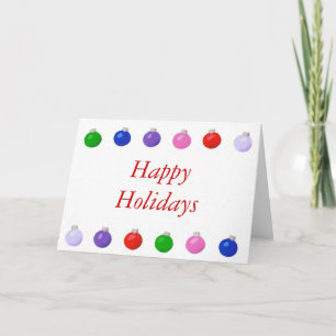 Christmas Balls Happy Holidays greeting card