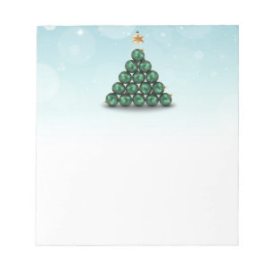 Christmas Balls in Tree Shape Notepad
