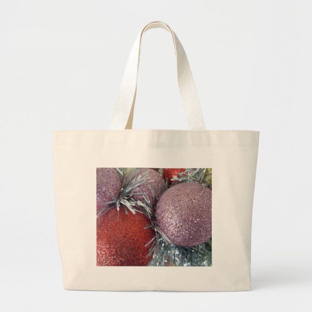 Christmas Balls Large Tote Bag (Front)