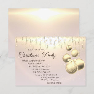 Christmas Balls,Lights Company Christmas Party Invitation