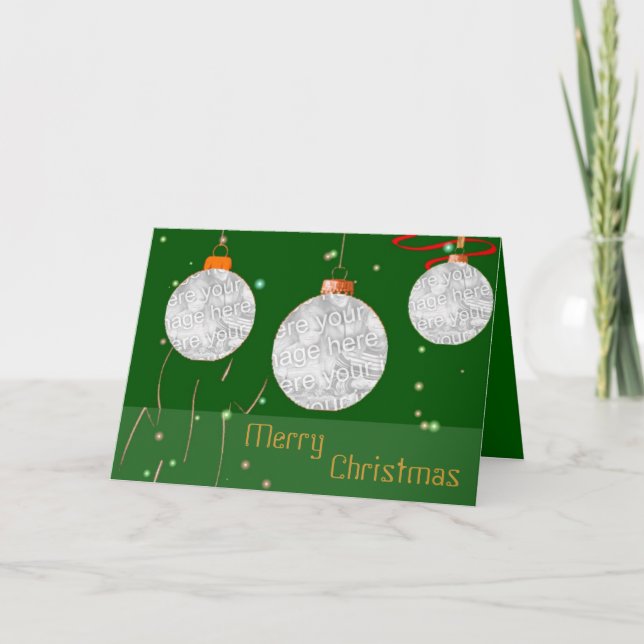 Christmas Balls Photo Frames Card (Front)
