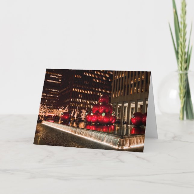 Christmas Balls Rockefeller Centre Holiday Card (Front)