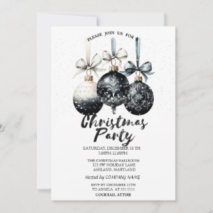 Christmas Balls,Snow Christmas Party Invitation