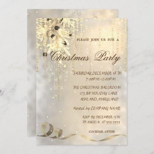 Christmas Balls,Snowflakes ,Corporated Party Invitation