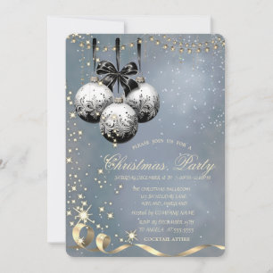  Christmas Balls Sparkle Company Christmas Party  Invitation
