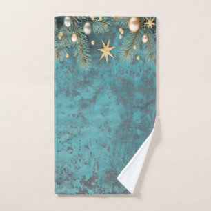 Christmas Balls Stars Branches Vintage   Bath Towel Set