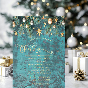 Christmas Balls,Stars Company Party Invitation