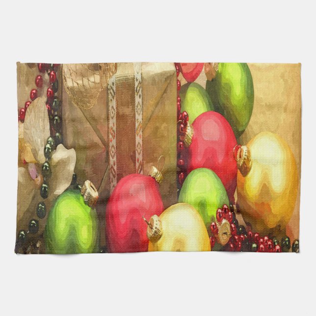 Christmas Balls Tea Towel (Horizontal)
