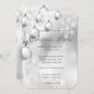 Christmas Balls,Wineglass,CorporateChristmas Party Invitation