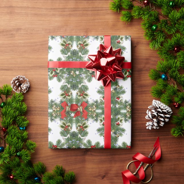 Christmas Balsam Garland Pattern Wrapping Paper (Holiday Gift)