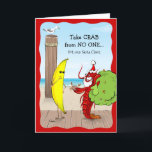 Christmas Banana and Santa Claws Lobster Funny Holiday Card<br><div class="desc">Ready to send a case of the giggles to your friends and family with funny Christmas cards this holiday season? If you're as silly as a banana with a great sense of humour, here's a unique, hillarious design that will surely be a delight! The original illustration by Raphaela Wilson depicts...</div>