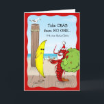 Christmas Banana and Santa Claws Lobster Funny Holiday Card<br><div class="desc">Ready to send a case of the giggles to your friends and family with funny Christmas cards this holiday season? If you're as silly as a banana with a great sense of humour, here's a unique, hillarious design that will surely be a delight! The original illustration by Raphaela Wilson depicts...</div>