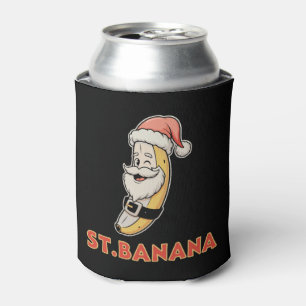 Christmas Banana Santa Funny Xmas Holiday Can Cooler