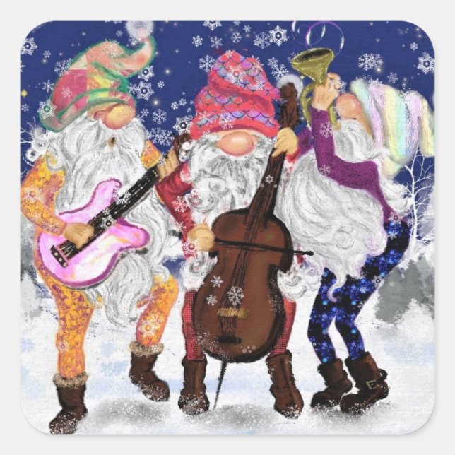 Christmas Band - Happy Song Square Sticker (Front)