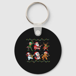 Christmas Band Santa Elf Reindeer Guitar Rock And Key Ring
