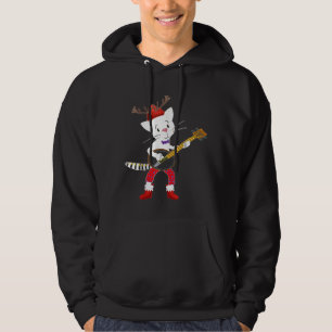 Christmas Banjo Musical Cat Cats Christmas Santa Hoodie