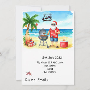 Christmas Barbecue party with Santa Claus Invitation