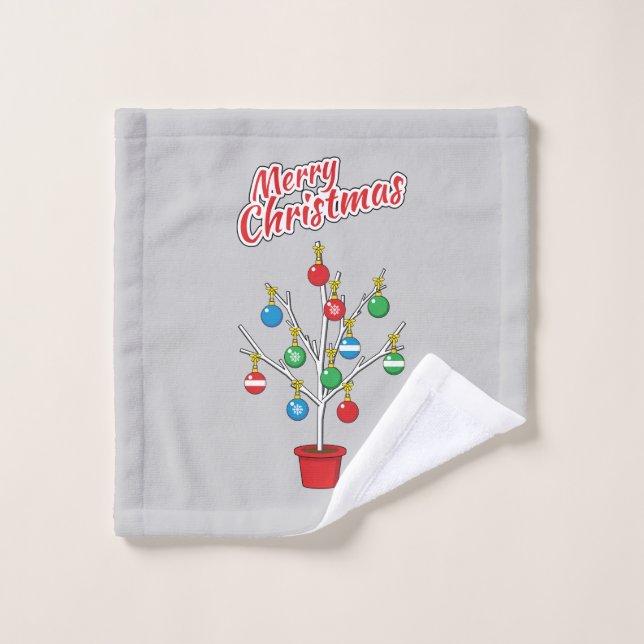 Christmas Bare Branch Tree - Merry Christmas Bath Towel Set (Wash Cloth)